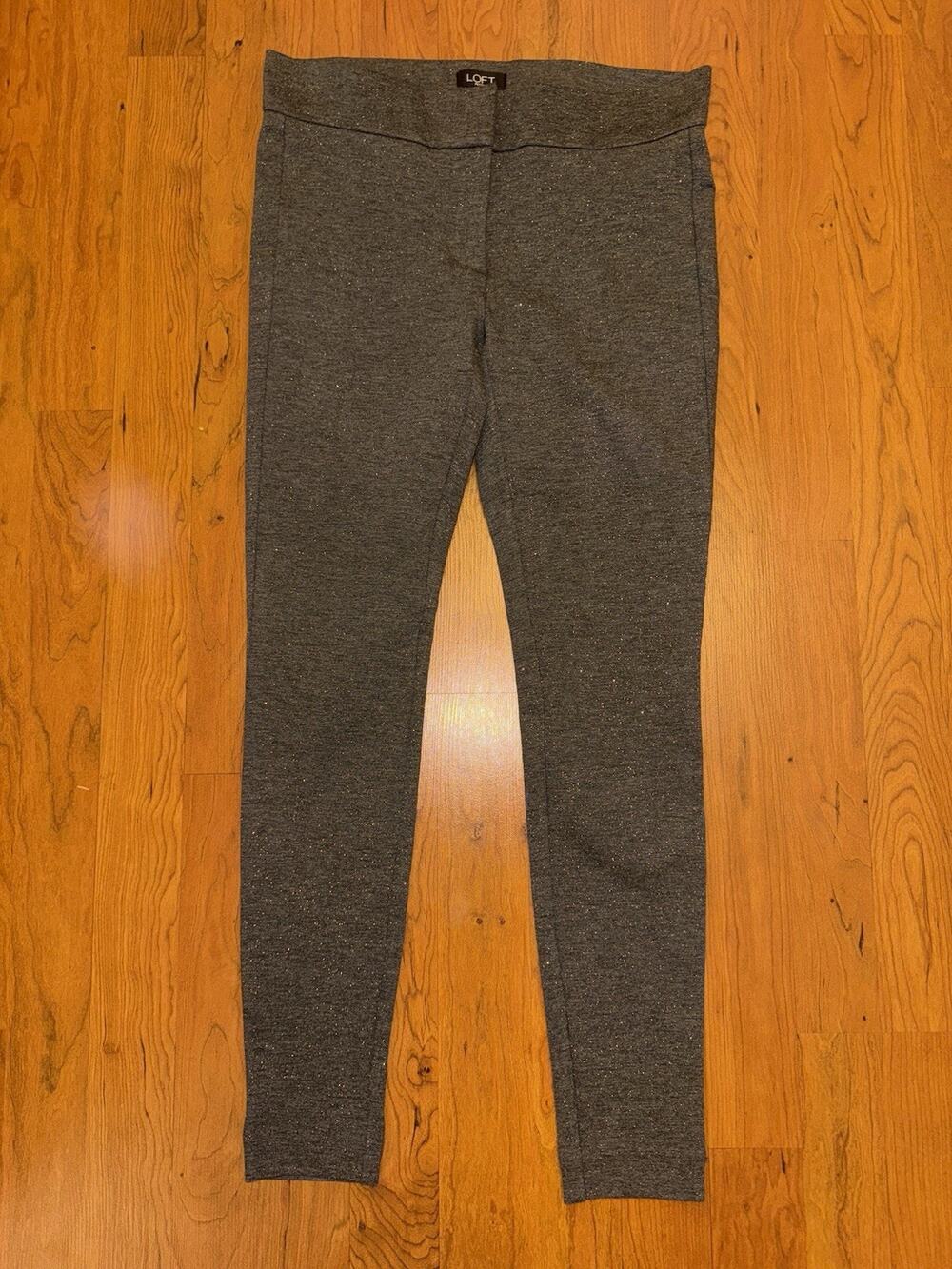Ann Taylor LOFT Grey Sparkle Pants Skinny New Year’s Party 4P